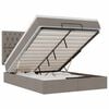 vidaXL Ottoman-Bett mit Matratze & LEDs Taupe 140x190 cm Stoff