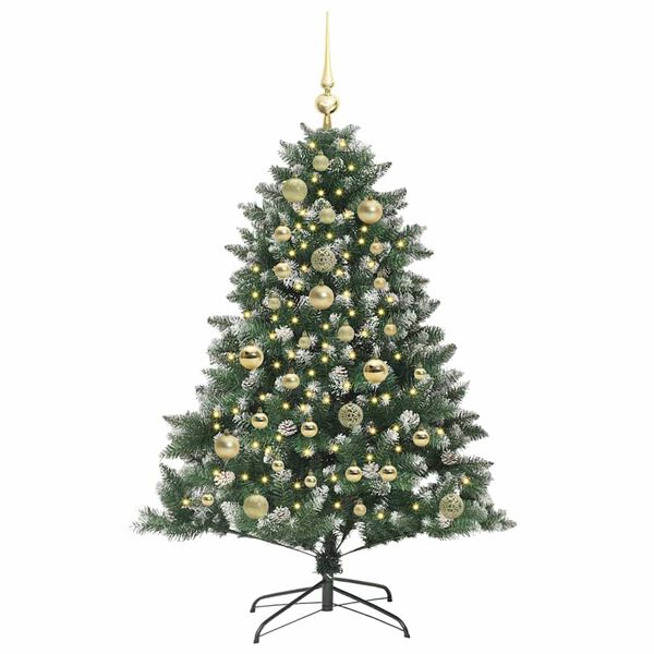 vidaXL K&uuml;nstlicher Weihnachtsbaum mit 150 LEDs mit St&auml;nder Gr&uuml;n 120 cm