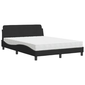 vidaXL Bett mit Matratze "Dover" Schwarz 140x200 cm Samt