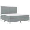 vidaXL Boxspringbett mit Matratze mit LED Hellgrau 180 x 200 cm Stoff