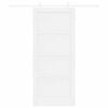 vidaXL Schiebet&uuml;r Wei&szlig; 86 x 198,5 cm Massives Kiefernholz