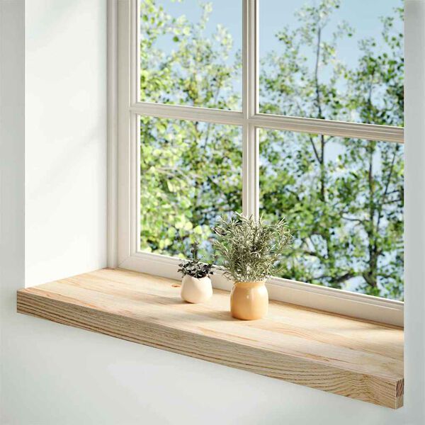 vidaXL Fensterbänke 2 Stk. Unbehandelt 80x25x2 cm Massivholz Eiche
