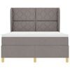 vidaXL Boxspringbett mit Matratze Dunkelgrau 90x190 cm Taupe Stoff