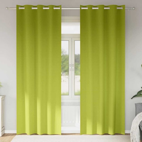 vidaXL Verdunkelungs-Vorhänge mit Ringen 2 pcs Grün 245 x 140 cm