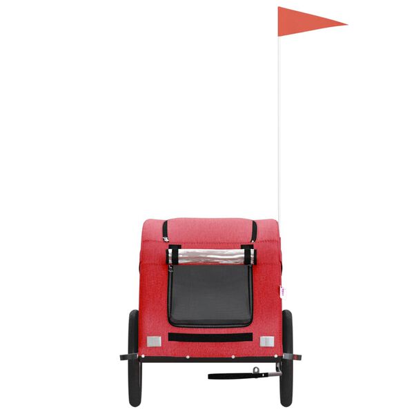 vidaXL Fahrradanh&auml;nger Hunde Rot Oxford-Gewebe und Eisen