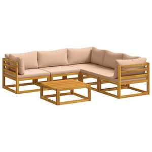 vidaXL Sofa-Set 6 stk. Natur Massivholz Akazie