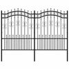 vidaXL Gartenzaun KAMPEN mit Speerspitze Schwarz 240 x 150 cm Stahl