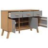 vidaXL Sideboard OLDEN Grau und Braun 114x43x73,5 cm Massivholz Kiefer