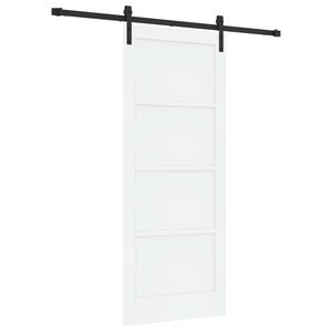 vidaXL Schiebet&uuml;r Wei&szlig; und Schwarz 83 x 202 cm Massives Kiefernholz