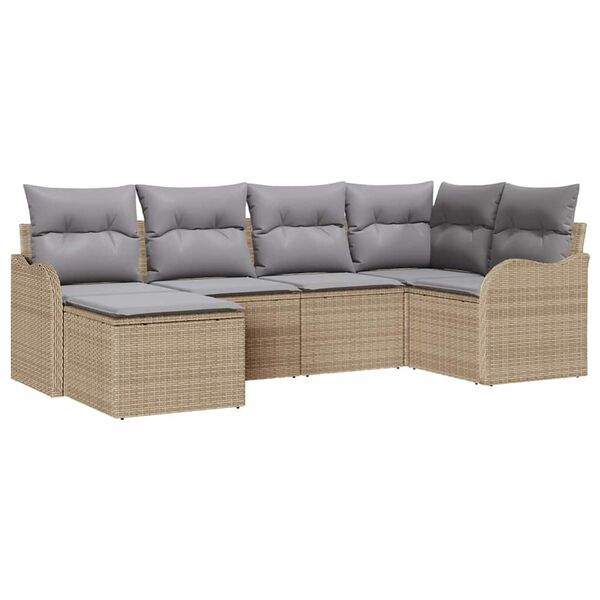 vidaXL Gartensofa-set Beige Poly-Rattan