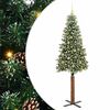 vidaXL Schlanker Weihnachtsbaum mit 300 LEDs mit St&auml;nder Gr&uuml;n 210 cm