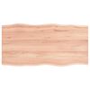 vidaXL Tischplatte 100x50x2 cm Massivholz Eiche Behandelt Baumkante