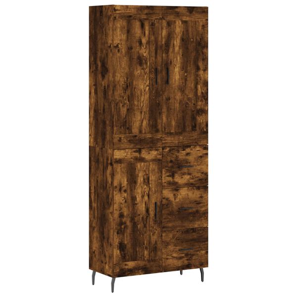 vidaXL Highboard Räuchereiche 69,5x34x180 cm Holzwerkstoff