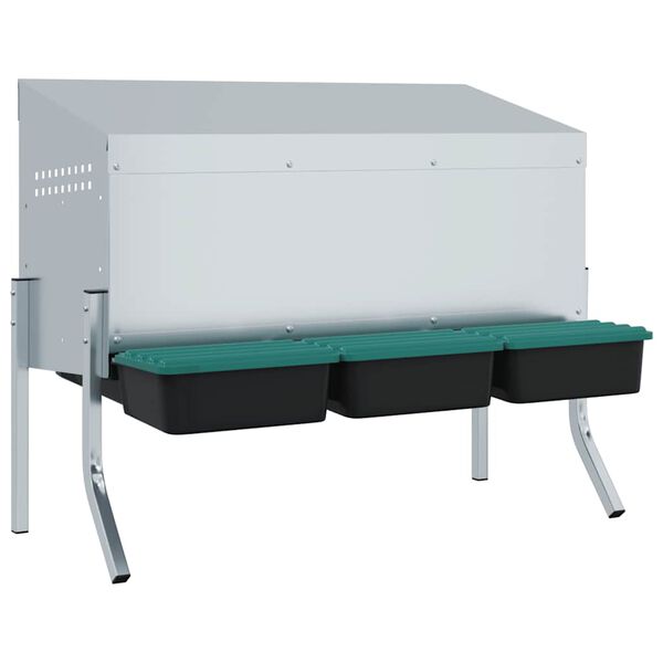 vidaXL H&uuml;hner-Nistkasten 3 F&auml;cher mit Beinen Verzinkter Stahl