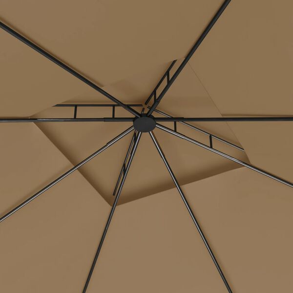vidaXL Pavillon 3x3x2,7 m Taupe 160 g/m²