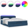 vidaXL Ottoman-Bett mit Matratze & LEDs Blau 160x200 cm Stoff