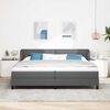 vidaXL Boxspringbett mit Matratze Dunkelgrau 200 x 200 cm Stoff