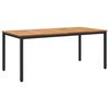 vidaXL Tisch f&uuml;r Outdoor Nat&uuml;rlich und Schwarz 180 x 90 x 75 cm