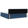 vidaXL Bett mit Stauraum und LED mit Matratze Blau 200 x 200 cm Stoff
