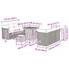 vidaXL Gartensofa-set mit Kissen 9 pcs Beige und Hellgrau Poly-Rattan