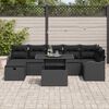 vidaXL Garten-Sofa-Set mit Kissen 8 pcs Schwarz Poly Rattan