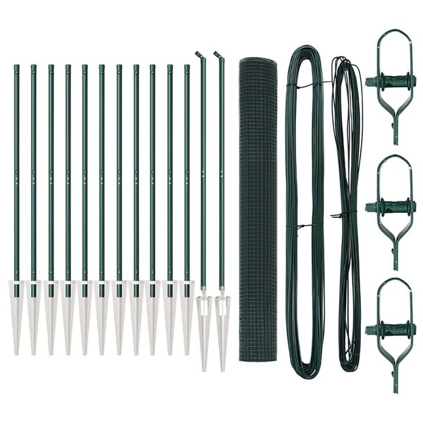 vidaXL Zaunpfosten Gr&uuml;n 25 x 1 m (19 x 19 mm Draht) Stahl