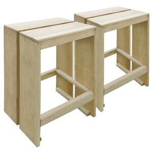 vidaXL Garten-Barhocker 2 Stk. Impr&auml;gniertes Kiefernholz