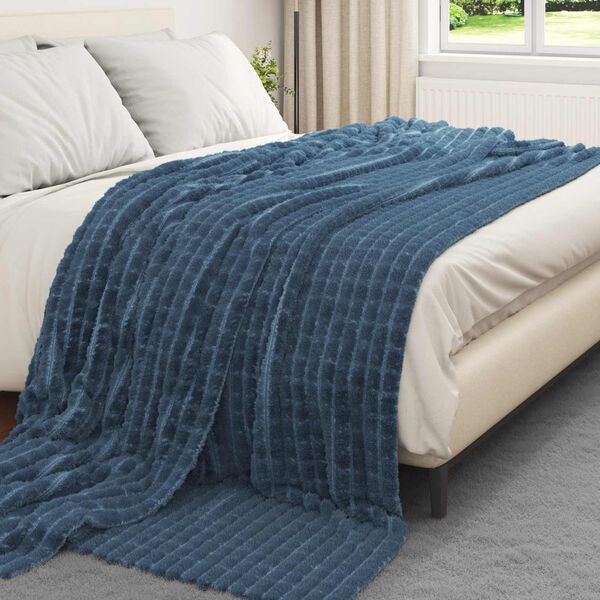 vidaXL &Uuml;berwurfdecke Marineblau 240 x 220 cm Fleece