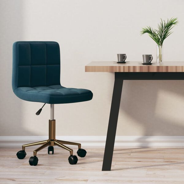 vidaXL Esszimmerstuhl Drehbar Blau Samt