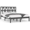 vidaXL Massivholzbett Grau Kiefer 200x200 cm