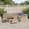 vidaXL Garten-Sofa-Set mit Kissen mit Kissen 12 pcs Beige und Hellgrau