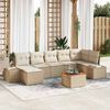vidaXL Gartensofa-set mit Kissen 8 pcs Beige Poly-Rattan