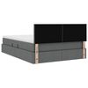 vidaXL Bett mit Stauraum und LED mit LED Dunkelgrau 140 x 190 cm Stoff