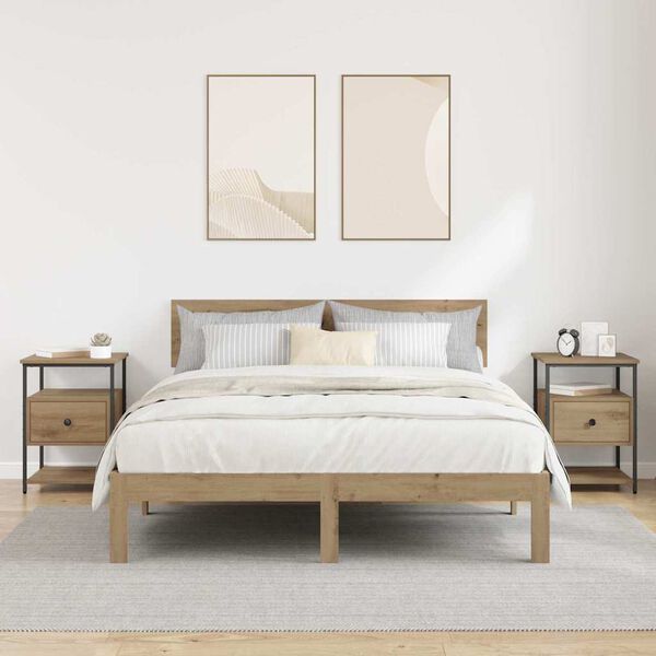 vidaXL Nachttisch 2 pcs Artisan-Eiche 40 x 42 x 56 cm Holzwerkstoff