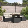 vidaXL Garten-Sofa-Set mit Kissen 6 pcs Schwarz und Creme
