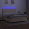 vidaXL Boxspringbett mit Matratze & LED Creme 180x200 cm Stoff