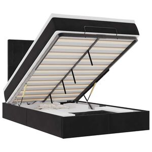 vidaXL Ottoman-Bett mit Matratzen & LEDs Schwarz 120x200 cm Samt