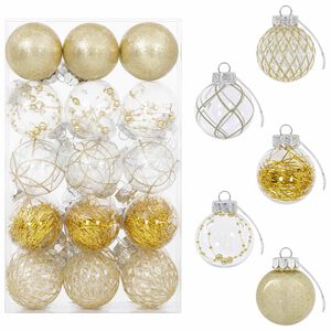 vidaXL Weihnachtskugelset 30 stk. Gold &Oslash; 6 cm PET