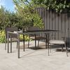 vidaXL Gartentisch Grau 190x90x75 cm Geh&auml;rtetes Glas und Poly Rattan