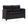 vidaXL 3-tlg. Garten-Lounge-Set mit Kissen Poly Rattan Schwarz