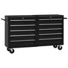 vidaXL Werkstattwagen mit 5 Schubladen Schwarz 69x33x77 cm Stahl