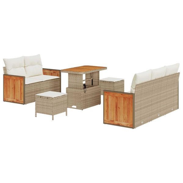 vidaXL Gartensofa-set mit Kissen 8 pcs Beige und Creme