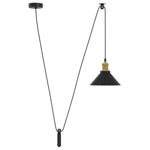 vidaXL Pendelleuchte H&ouml;henverstellbar E27 Schwarz Gl&auml;nzend &Oslash; 22 cm