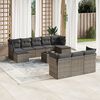 vidaXL 11-tlg. Garten-Sofagarnitur mit Kissen Grau Poly Rattan