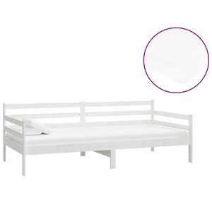 vidaXL Tagesbett mit Matratze 90x200 cm Wei&szlig; Kiefer Massivholz