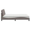 vidaXL Bett mit Matratze Taupe 140x190 cm Stoff