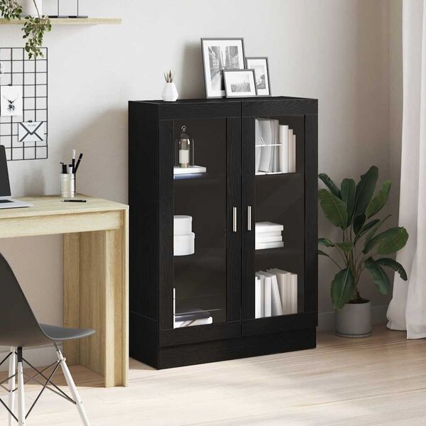 vidaXL B&uuml;cherschrank Schwarz Eichen-Optik 82,5x30,5x115 cm