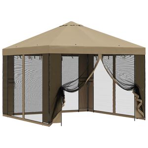 vidaXL Garten Pavillon mit Seitenw&auml;nden 3 x 3 m Beige