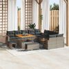 vidaXL Garten-Sofa-Set mit Kissen 13 pcs Grau