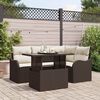 vidaXL Outdoortisch-Set mit Kissen 5 pcs Braun Poly Rattan